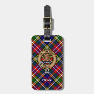 Clan Christie-Wappen über Tartan Gepäckanhänger