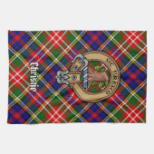 Clan Christie-Wappen über Tartan Geschirrtuch (Horizontal)