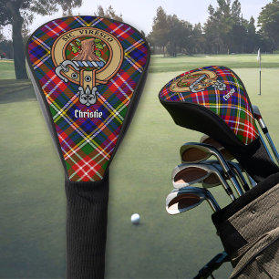 Clan Christie-Wappen über Tartan Golf Headcover
