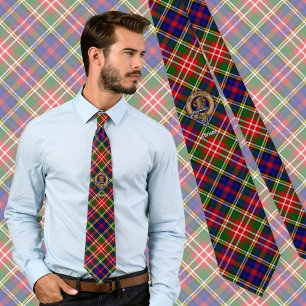 Clan Christie-Wappen über Tartan Krawatte