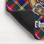 Clan Christie-Wappen über Tartan Mousepad (Ecke)