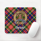Clan Christie-Wappen über Tartan Mousepad (Mit Mouse)