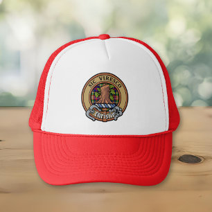 Clan Christie-Wappen über Tartan Truckerkappe