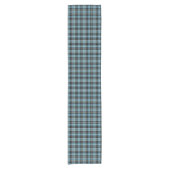 Clan Clark Blue, White und Black Scottish Tartan Kurzer Tischläufer (Vorderseite)