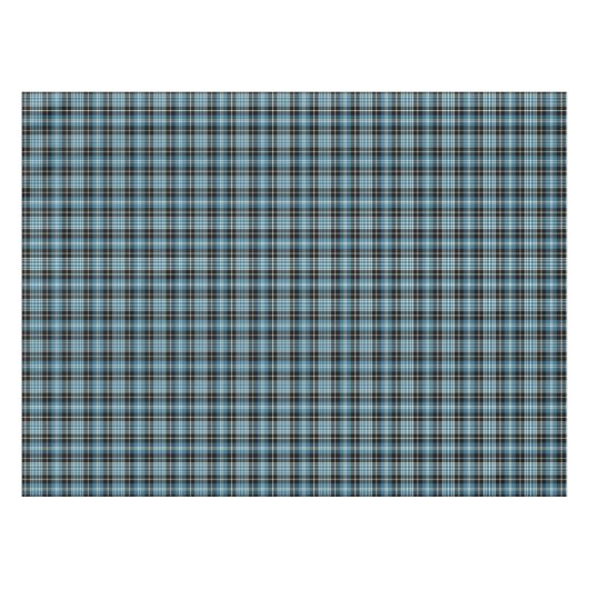 Clan Clark Bright Blue, Black and White Tartan Tischdecke (Vorderseite (Horizontal))