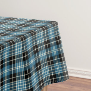 Clan-Clark-heller blauer, Schwarzweiss-Tartan Tischdecke