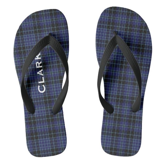 Clan Clark Kariert Personalisierte Flip Flops Badesandalen (Fußbett)