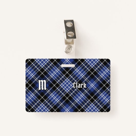 Clan Clark Tartan Ausweis (Vorderseite mit Klammer)