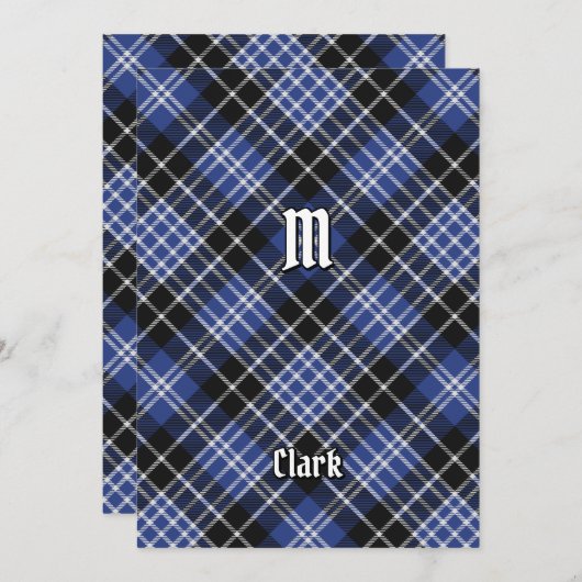 Clan Clark Tartan Einladung (Vorne/Hinten)