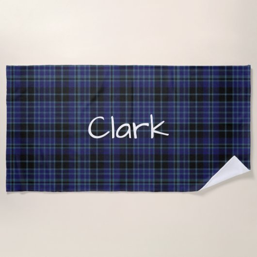 Clan Clark Tartan Kariert Beach Handtuch (Vorderseite)