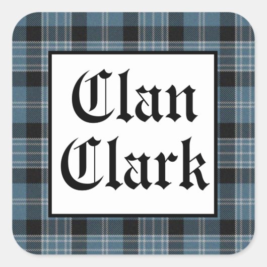 Clan Clark Tartan Quadratischer Aufkleber (Vorderseite)