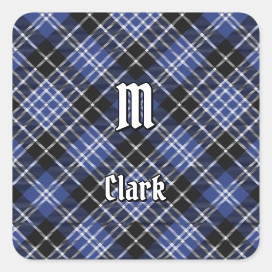 Clan Clark Tartan Quadratischer Aufkleber (Vorderseite)
