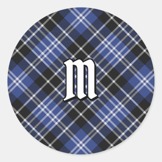 Clan Clark Tartan Runder Aufkleber (Vorderseite)