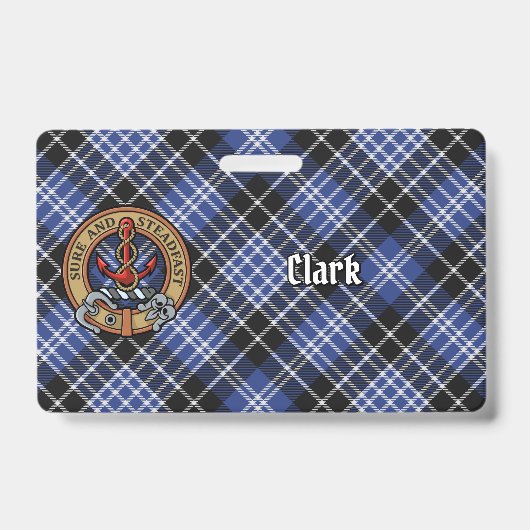 Clan Clark Wappen über Tartan Ausweis (Vorderseite)