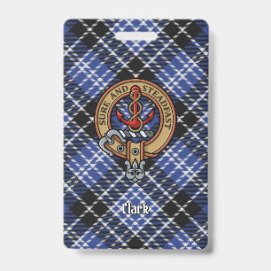 Clan Clark-Wappen über Tartan Ausweis