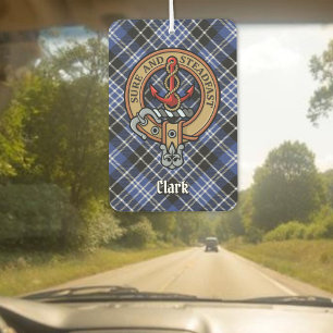 Clan Clark-Wappen über Tartan Autolufterfrischer