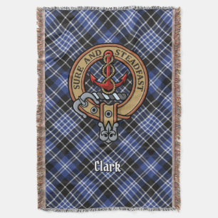 Clan Clark Wappen über Tartan Decke