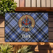 Clan Clark Wappen über Tartan Fußmatte