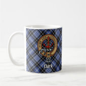 Clan Clark Wappen über Tartan Kaffeetasse (Links)