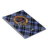 Clan Clark Wappen über Tartan Notizblock (Rechte Seite)