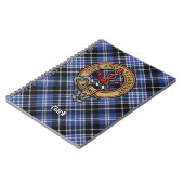 Clan Clark Wappen über Tartan Notizblock (Linke Seite)