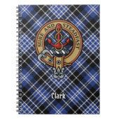 Clan Clark Wappen über Tartan Notizblock (Vorderseite)