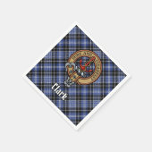 Clan Clark Wappen über Tartan Serviette (Ecke)