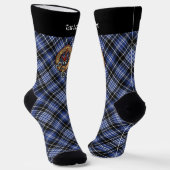 Clan Clark Wappen über Tartan Socken (Gewinkelt)