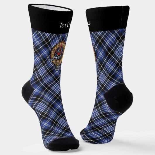 Clan Clark Wappen über Tartan Socken (Gewinkelt)