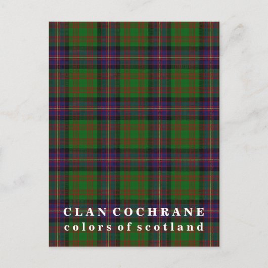 Clan Cochrane Tartan Postkarte (Vorderseite)