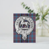Clan Cochrane Wappen & Azure Tartan Postkarte (Stehend Vorderseite)