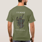 Clan Cochrane Wappen & Jagd Tartan Karte T-Shirt (Rückseite)