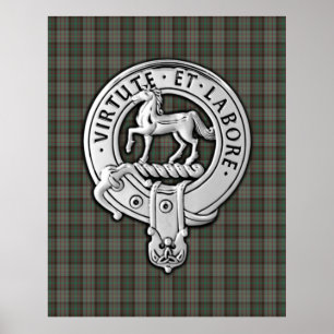 Clan Cochrane Wappen & Jagd Tartan Poster