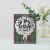 Clan Cochrane Wappen & Jagd Tartan Postkarte (Stehend Vorderseite)