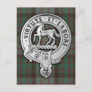 Clan Cochrane Wappen & Jagd Tartan Postkarte