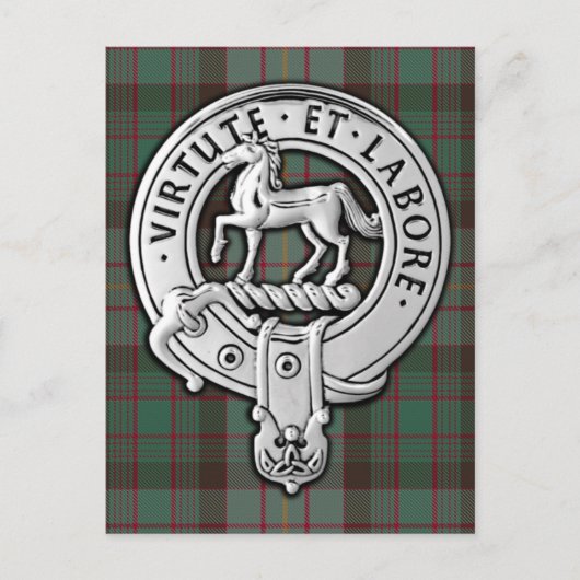 Clan Cochrane Wappen & Jagd Tartan Postkarte (Vorderseite)