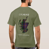 Clan Cochrane Wappen & Tartan Karte T-Shirt (Rückseite)