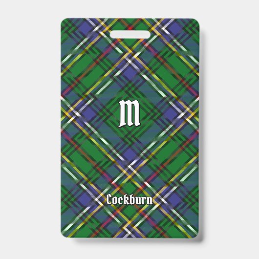 Clan Cockburn Tartan Ausweis (Vorderseite)