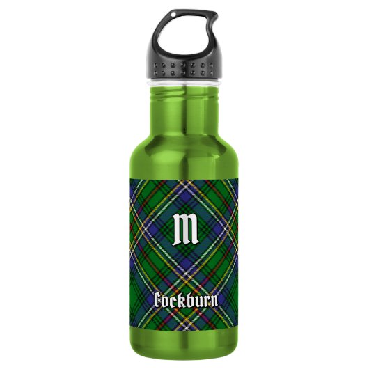 Clan Cockburn Tartan Edelstahlflasche (Vorderseite)