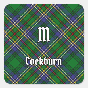 Clan Cockburn Tartan Quadratischer Aufkleber