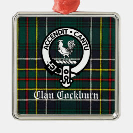 Clan Cockburn Wappen Abzeichen und Tartan Ornament Aus Metall