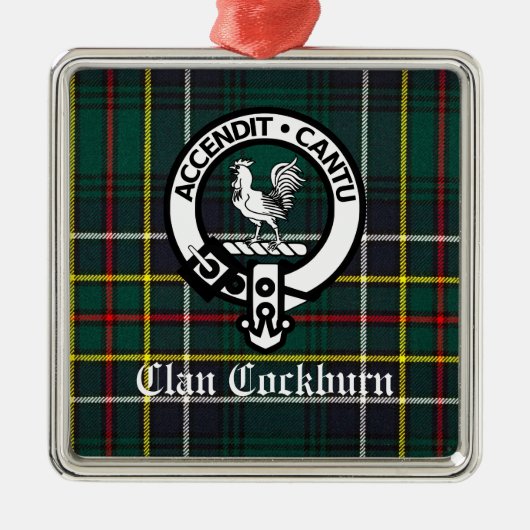 Clan Cockburn Wappen Abzeichen und Tartan Ornament Aus Metall (Vorne)