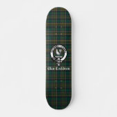 Clan Cockburn Wappen Abzeichen und Tartan Skateboard (Vorne)