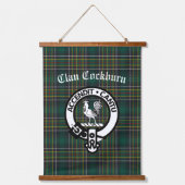 Clan Cockburn Wappen Abzeichen und Tartan Wandteppich Mit Holzrahmen (Vorderseite)