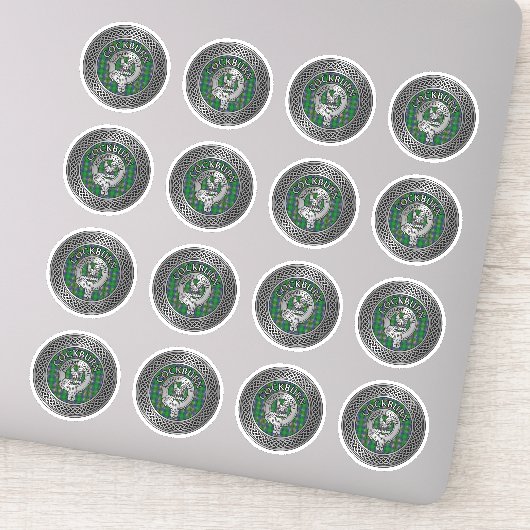 Clan Cockburn Wappen & Tartan Knot Aufkleber (Detail)