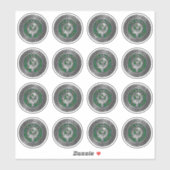 Clan Cockburn Wappen & Tartan Knot Aufkleber (Blatt)