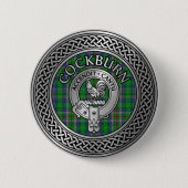 Clan Cockburn Wappen & Tartan Knot Button (Vorderseite)