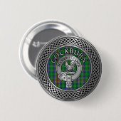 Clan Cockburn Wappen & Tartan Knot Button (Vorne & Hinten)