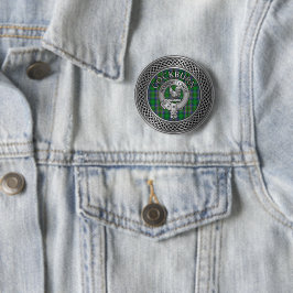 Clan Cockburn Wappen & Tartan Knot Button