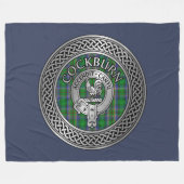 Clan Cockburn Wappen & Tartan Knot Fleecedecke (Vorderseite (Horizontal))